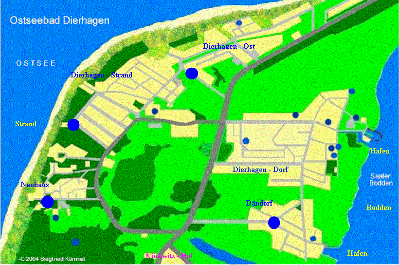 Interaktive Karte - Hauptkarte zum Ostseebad Dierhagen - von Siegfried Kmmel